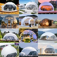 Carpa Domo Geodésica de Vidrio Impermeable para Camping al Aire Libre 2026 Starry Sky, Carpa Esférica de Doble Capa con Baño, Carpa para Resort/Hotel