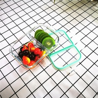 High Boro silicate Premium Glas Lebensmittel Vorrats behälter Mikrowellen geeignetes luftdichtes Rechteck fach Multifunktion ales geschnitztes Design