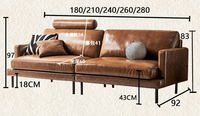 Canapé en cuir pleine fleur huilé et ciré de luxe, style italien moderne vintage minimaliste, fauteuil une place, assise en cuir de vachette premium