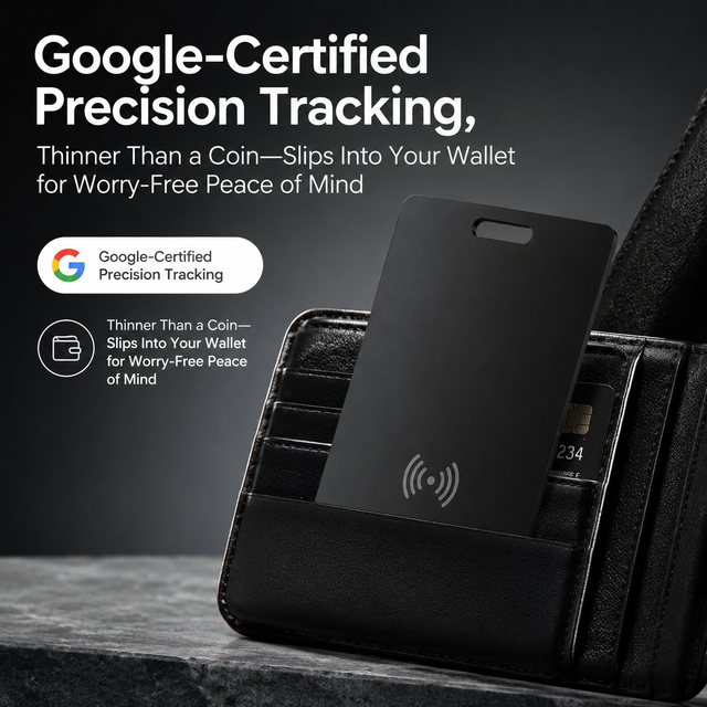 1.8mm Slim Smart Tracker Card Google Find My Device Certified IP68 Waterproof GPS Locator Anti-lost Finder for Wallet Passport