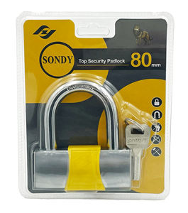 80 mmmtrapezoडल शेल रंग पैडलॉक परमाणु कुंजी डबल बबल पैकेजिंग - Product Image 3