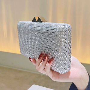 Factory Wholesales Large Boxed Crystal Evening Bags <b>Wedding</b> Ladies <b>Clutch</b> Party Rhinestones Purses and Handbags - Product Image 5
