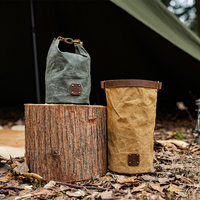 Sac de rangement enroulable en toile pour équipement de camping, randonnée, pique-nique, organisateur de bushcraft, sac externe pour sac à dos, escalade, cueillette