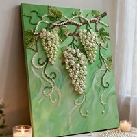 Kit d'art sur toile avec perles DIY, peinture en mosaïque de perles 3D, décoration murale artisanale pour la salle à manger, cadeau créatif