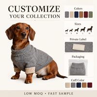 Pull pour chien personnalisé en tricot doux à carreaux, col roulé, 8 couleurs, chaud pour l'hiver, écologique, vêtements de Noël personnalisés pour animaux de compagnie