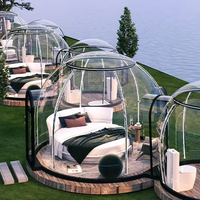 Dôme géodésique en polycarbonate préfabriqué d'extérieur au design moderne Maison à bulles pour camping, complexes hôtellerie et villas