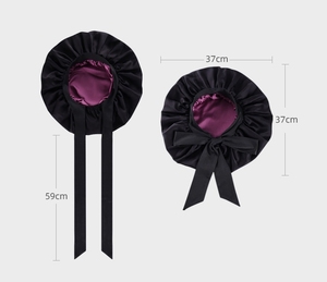 Gorro de Satén de Doble Capa de Seda con Banda Elástica Ajustable para Cabello Rizado, con Scrunchie, Regalo Promocional - Product Image 3