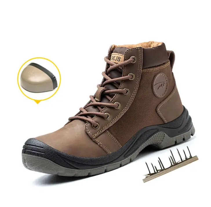 Botas de seguridad para montacargas personalizadas de fábrica al por mayor, zapatos de trabajo con punta de acero, botas de seguridad para hombres y gatos con puntera de acero