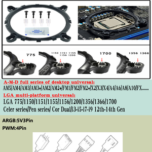 QiuzAim 120mm torre única ARGB 12th 1700 <span class=keywords><strong>CPU</strong></span> <span class=keywords><strong>Cooler</strong></span> con 5V 3Pin LED Lghting 4Pin PWM ventiladores eficientes 4 tubos de calor para AM4 i7 i5 - Product Image 2