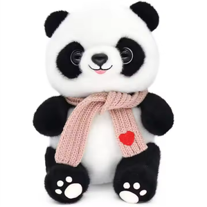 Oso Panda Animal de peluche de juguete con suéter con bufanda Cuerpo lindo Muñeca grande suave Panda Kawaii Gran regalo para niño niña - Product Image 1