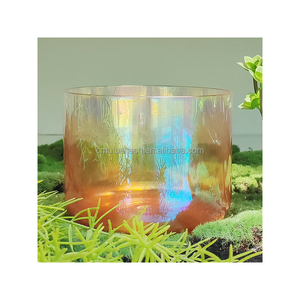 Cuenco para cantar de cristal de cuarzo transparente colorido con luz cósmica Q're 432Hz/440Hz 5,25-8,75 "Meditación Zen espiritual - Product Image 3
