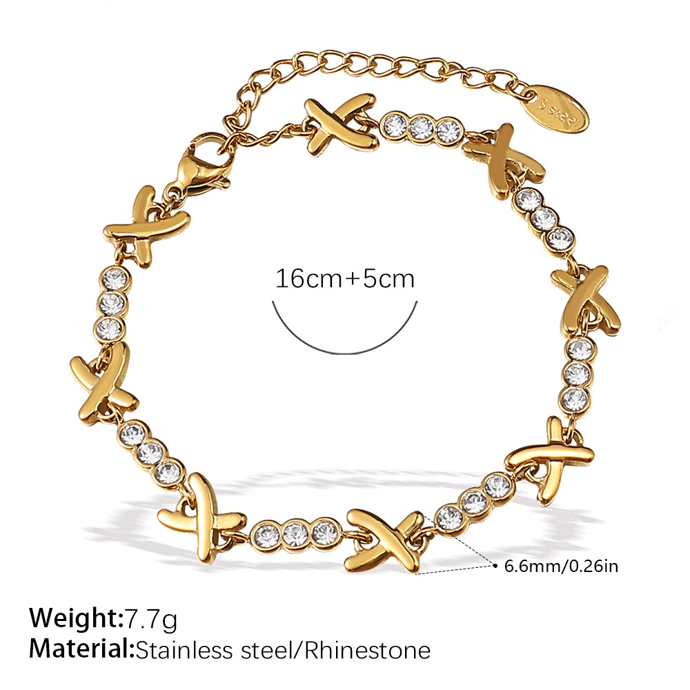 SL184WEG White Diamond Gold Bracelet