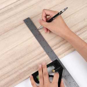 Thép không gỉ kết hợp di động góc cai trị thiết lập ngang di chuyển góc Cai Trị + woodworker của bút với 10 đánh dấu nạp - Product Image 4