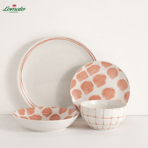 Juegos de vajilla de cerámica reutilizables con estampado personalizado, duraderos, sin BPA, ecológicos, modernos para uso diario en vacaciones con estilo artístico - Product Image 1