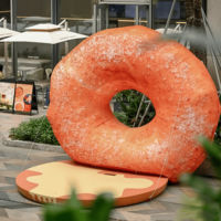 Modèle de sculpture géante de gâteau de dessert en fibre de verre, haute réduction, couleur personnalisée, pour décoration extérieure de jardin