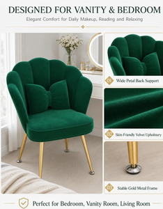 Zxm Plush Gold Casual Armchair Beauty Dresser Chair Light Chair Internet Celebrity Dorm Makeup Backrest <b>Stool</b> - Product Image 6
