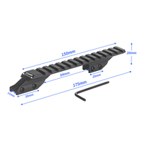 Convertidor de Punta Inclinada Tipo Cola de Golondrina de 175mm con 14 Ranuras, de Aluminio CNC, de 11 a 21mm, Herramienta Accesoria Táctica Universal, Venta al por Mayor de Fábrica