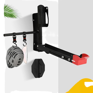 Support mural réglable en acier pour vélo, support de rangement vertical avec crochet pivotant et cintre pour <span class=keywords><strong>le</strong></span> stationnement des vélos dans <span class=keywords><strong>le</strong></span> garage - Product Image 1