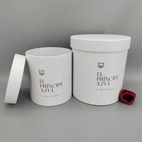 Boîte cadeau ronde en carton blanc pour la Saint-Valentin avec logo personnalisé en feuille d'or, matériaux recyclés, épaisseur 3 mm