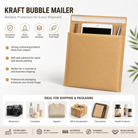 Enveloppe d'expédition rembourrée personnalisée écologique, emballage de coursier brun, sac à bulles en papier kraft