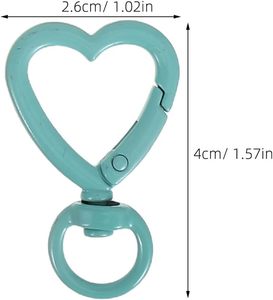 HOODANCOS Pcs Heart Shaped Swivel <b>Spring</b> Snap Hooks Keychain <b>Clips</b> Metal Buckle For Handbag Hardware DIY Jewelry Making Accessor - Product Image 2
