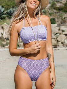 Conjunto de Bikini con Tanga de cintura alta para mujer, la parte delantera con logotipo en traje de baño, traje de baño y trajes de baño, conjunto de 2 piezas - Product Image 2