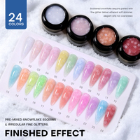 Gel de construction Icy Snowflake en gros, marque privée, sans HEMA ni TPO, gel dur pour ongles sans chaleur, extensions UV, pot carré 50g