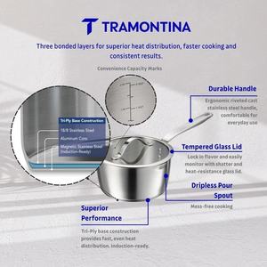 Juego de Utensilios de Cocina de Acero Inoxidable de 9 Piezas con Base Tri-Ply <span class=keywords><strong>Tempo</strong></span>, Tapas de Vidrio, Ollas y Sartenes Aptos para Inducción y Horno, Suministro de Fábrica OEM - Product Image 4