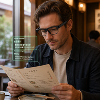 Lunettes intelligentes de traduction en temps réel en alliage de magnésium léger pour réunions d'affaires et voyages