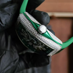 Reloj Automático de Alta Gama para Caballero, con Fecha, Diamantes, Plateado Náutico Verde Luminoso, Resistente al Agua, con Acabado de Alta Precisión - Product Image 4