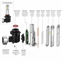 SunRise M6X Auto-LED-Scheinwerfer 9005 12V 40W 4400LM 6500K IP67 Wasserdicht Kühlsystem Canbus Plug-and-Play Universelle Passform