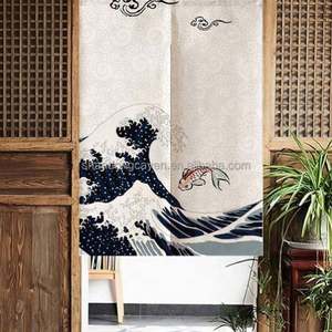 Cortina de Tela Opaca para Puerta de Cocina o Baño, Estilo Japonés, con Impresión Personalizada, de Lino, Media Cortina, Venta Caliente 2024 - Product Image 3