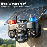 15MP 4G Solar PTZ 3 Lens 360° Auto Tracking Outdoor Wireless CCTV Security Camera AOV Color Night Vision IP66