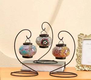 مراكش اليدوية الزخرفية شمعة حامل الزجاج شمعة من الفسيفساء أصحاب الفوانيس و شمعة داخل إناء لديكور المنزل - Product Image 4