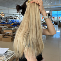 Extensions de cheveux blondes brillantes à trame invisible, extensions de cheveux invisibles à double trame