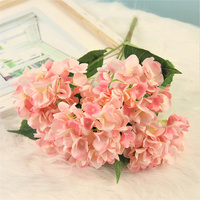 Bunga Hydrangea Sutra Buatan Grosir, Buket Hydrangea untuk Dekorasi Rumah dan Pernikahan