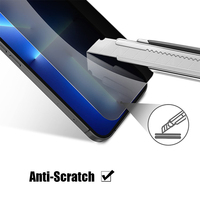 Protection d'écran en verre trempé 9H+ pour 15 Pro Max - Design invisible, anti-espion, anti-choc, épaisseur 0,3 mm, micro