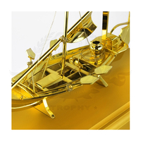 Blackhorsegifts Métal Art Artisanat Souvenir Cadeaux Base En Bois Plaqué Or Métal Venise Bateaux Modèles De Navire pour La Décoration