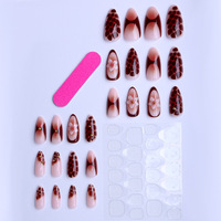 Handmade Plastic Press-On Nails Featuring High-Texture Dark Aesthetic Cat-Eye Effect European American Punk Style Almond Finger