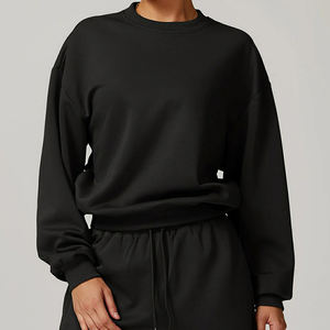 2024 logotipo personalizado <span class=keywords><strong>de</strong></span> las mujeres <span class=keywords><strong>de</strong></span> 2 piezas <span class=keywords><strong>de</strong></span> manga larga patrón sólido ropa deportiva con capucha y suéter <span class=keywords><strong>de</strong></span> invierno corte Top conjunto estilo <span class=keywords><strong>de</strong></span> calle - Product Image 4