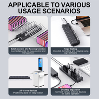 Sipolar A-805P Hub USB 2.0 de 20 Puertos y 120W de Alta Potencia para Pruebas Electrónicas, Gestión de Datos y Carga de Dispositivos