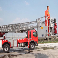 Camion de pompiers en mousse d'eau pour le sauvetage d'urgence, camion de lutte contre l'incendie, échelle aérienne, camion de pompiers, 6x4 6x6