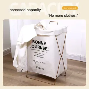 NFS Panier de rangement pliable pour vêtements sales pour la maison, le dortoir ou la salle de bain Sacs et paniers à linge - Product Image 3