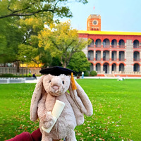 Jellcatt UK Graduation Bashful Bunny Peluche Lapin avec Toque de Docteur et Diplôme, Doux, à Longues Oreilles Tombantes