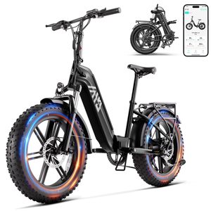 Bicicleta Plegable TST con Llantas Gruesas de 20"x4.0, Frenos Hidráulicos, Motor Trasero de 750W, Batería de Litio de 48V15A, Alcance de 70 km, Bicicleta Eléctrica Urbana - Product Image 2