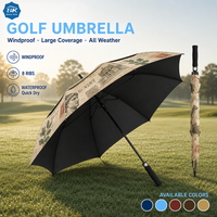Parapluie de golf vintage à imprimé sculpture classique, coupe-vent, imperméable, pour extérieur, soleil et pluie, idéal pour le golf, les voyages et les affaires