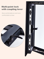 Fenêtre à battant moderne à rupture de pont thermique, étanche, insonorisée, avec cadre fin en alliage d'aluminium et double/triple vitrage, moustiquaire en fibre de verre