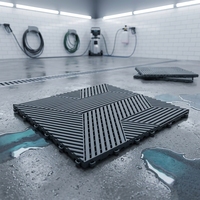 Dalles de sol en plastique emboîtables de haute qualité pour garage, dalles de sol grillagées pour lavage de voitures, dalles de sol en plastique pour garage