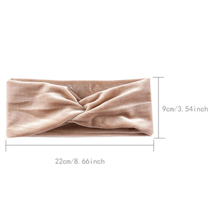 <span class=keywords><strong>Bandeau</strong></span> élastique noué croisé large en velours vintage pour le <span class=keywords><strong>sport</strong></span> et le yoga - Product Image 2