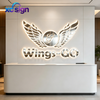 Enseigne lumineuse personnalisée haut de gamme avec logo rétroéclairé, lettres en métal 3D éclairées par LED IP65, pour la maison, le bureau, la façade de magasin